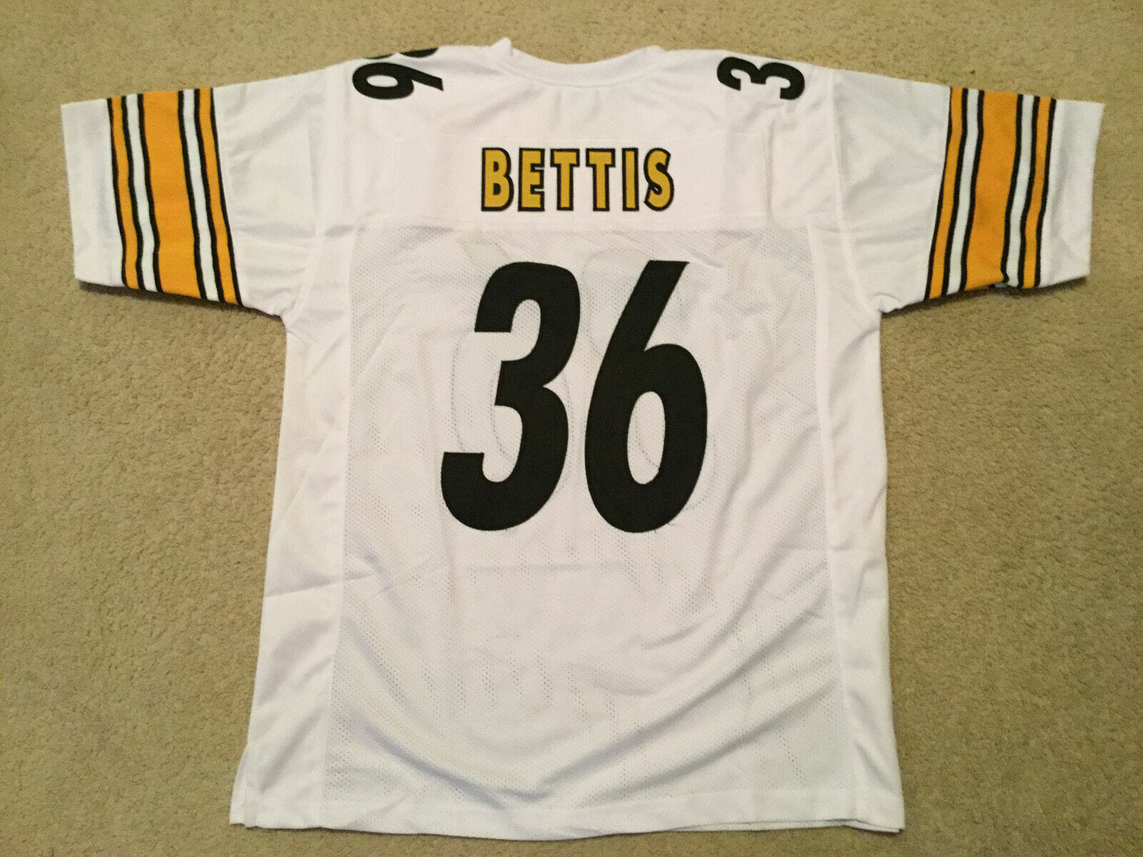 UNSIGNED CUSTOM Sewn Stitched Jerome Bettis White Jersey