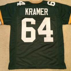 UNSIGNED CUSTOM Sewn Stitched Jerry Kramer Green Jersey