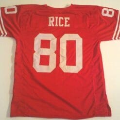 UNSIGNED CUSTOM Sewn Stitched Jerry Rice Red Jersey