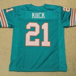 UNSIGNED CUSTOM Sewn Stitched Jim Kiick Teal Jersey