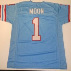 UNSIGNED CUSTOM Sewn Stitched Warren Moon Blue Jersey