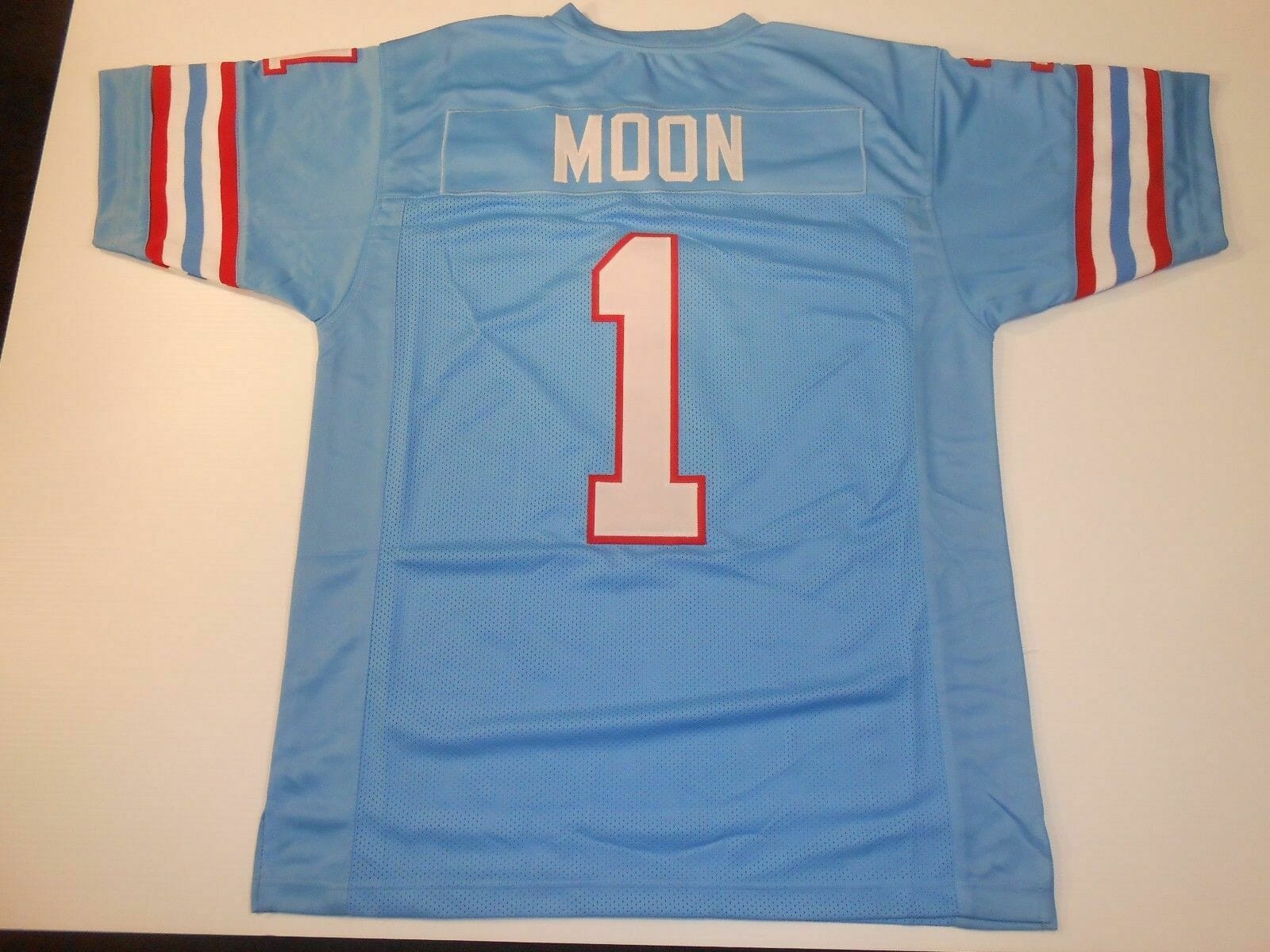 UNSIGNED CUSTOM Sewn Stitched Warren Moon Blue Jersey