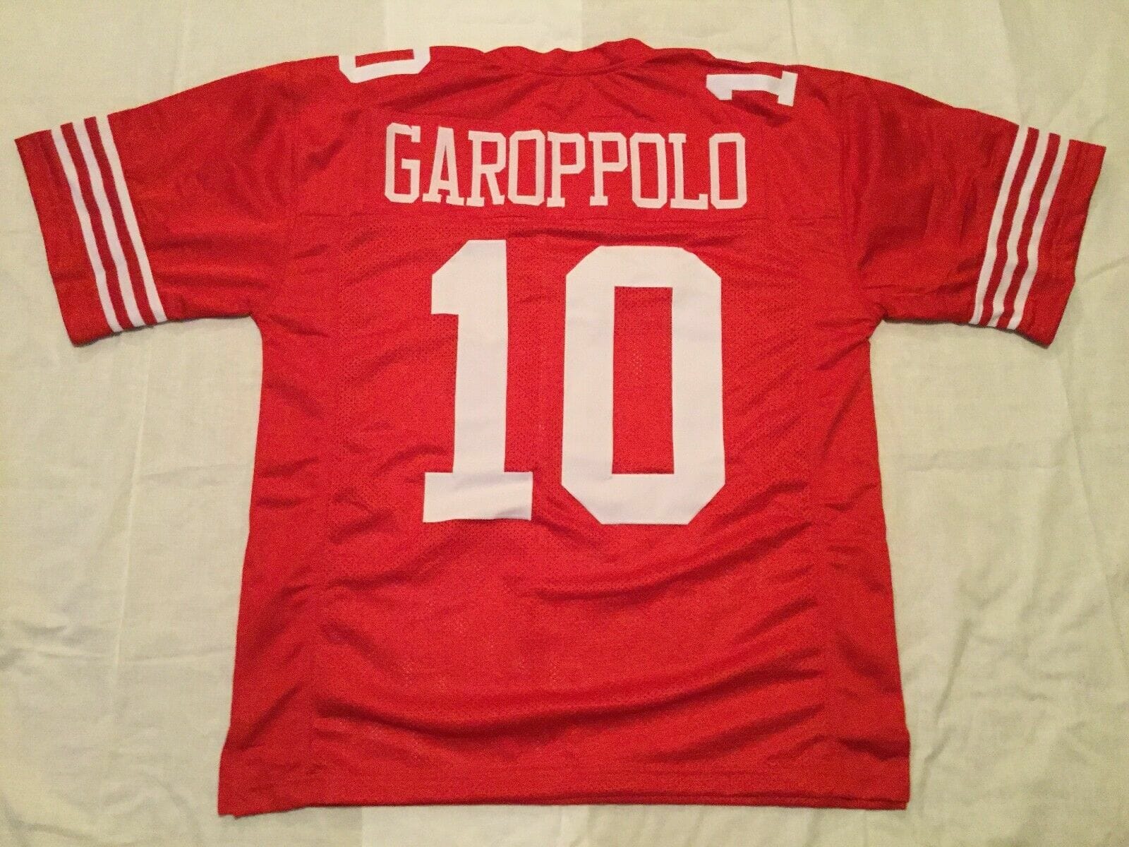 UNSIGNED CUSTOM Sewn Stitched Jimmy Garoppolo Red Jersey