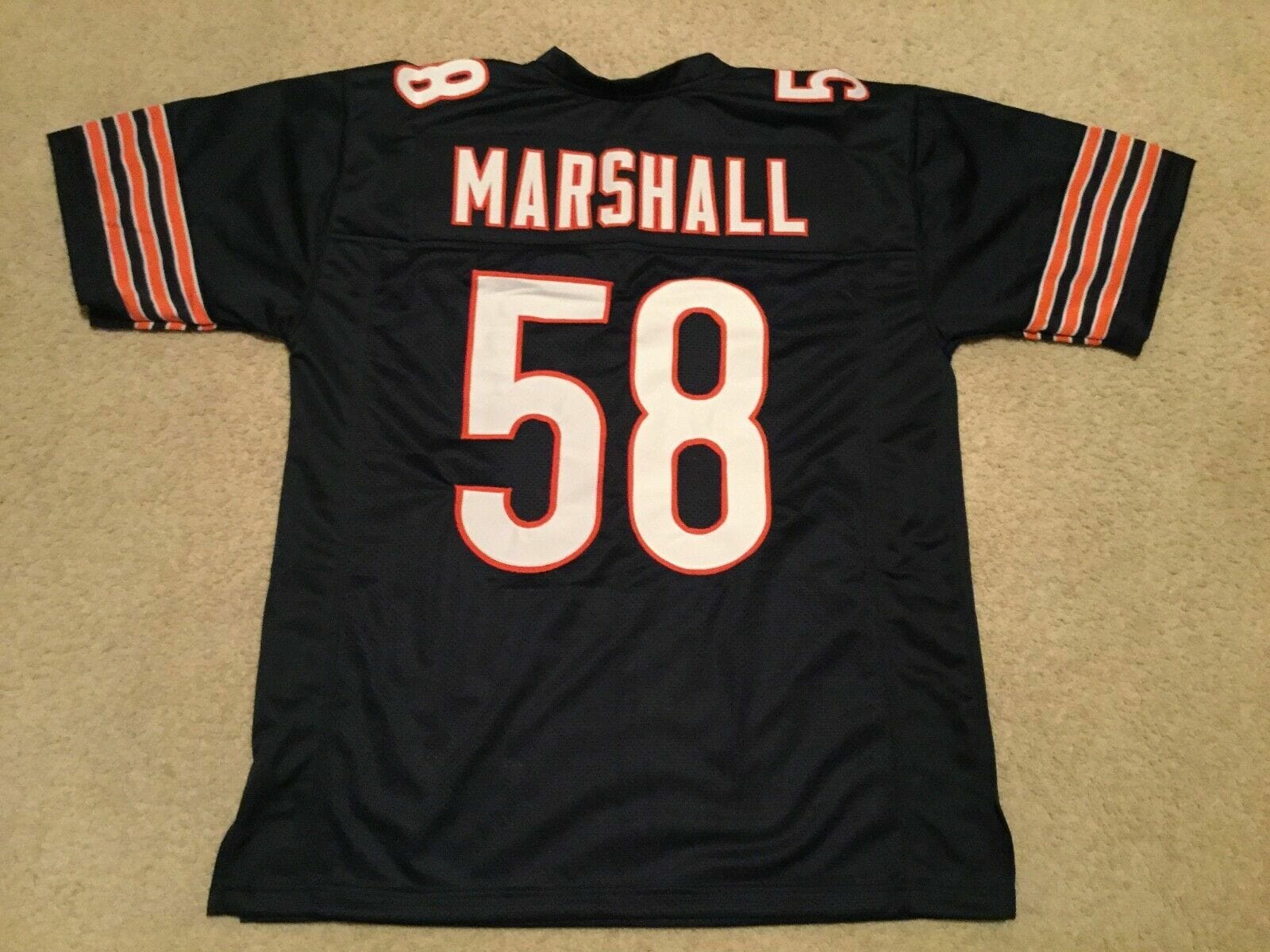 UNSIGNED CUSTOM Sewn Stitched Wilber Marshall Blue Jersey