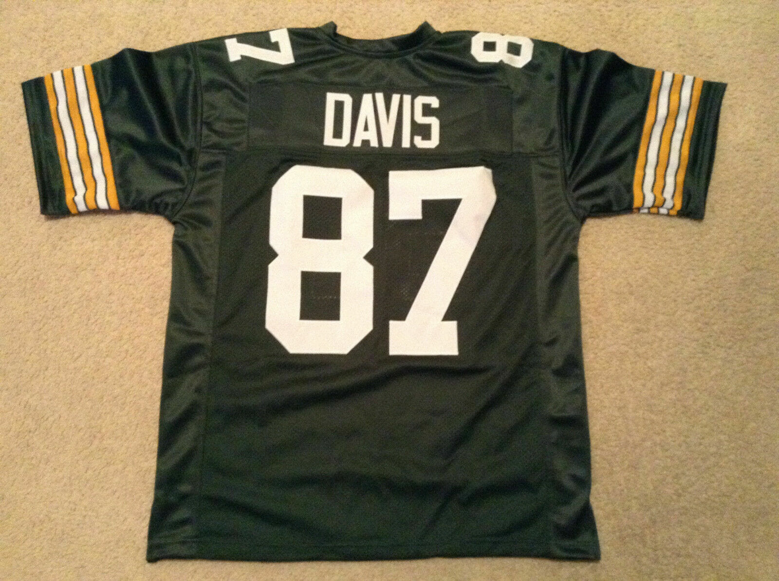 UNSIGNED CUSTOM Sewn Stitched Willie Davis Green Jersey