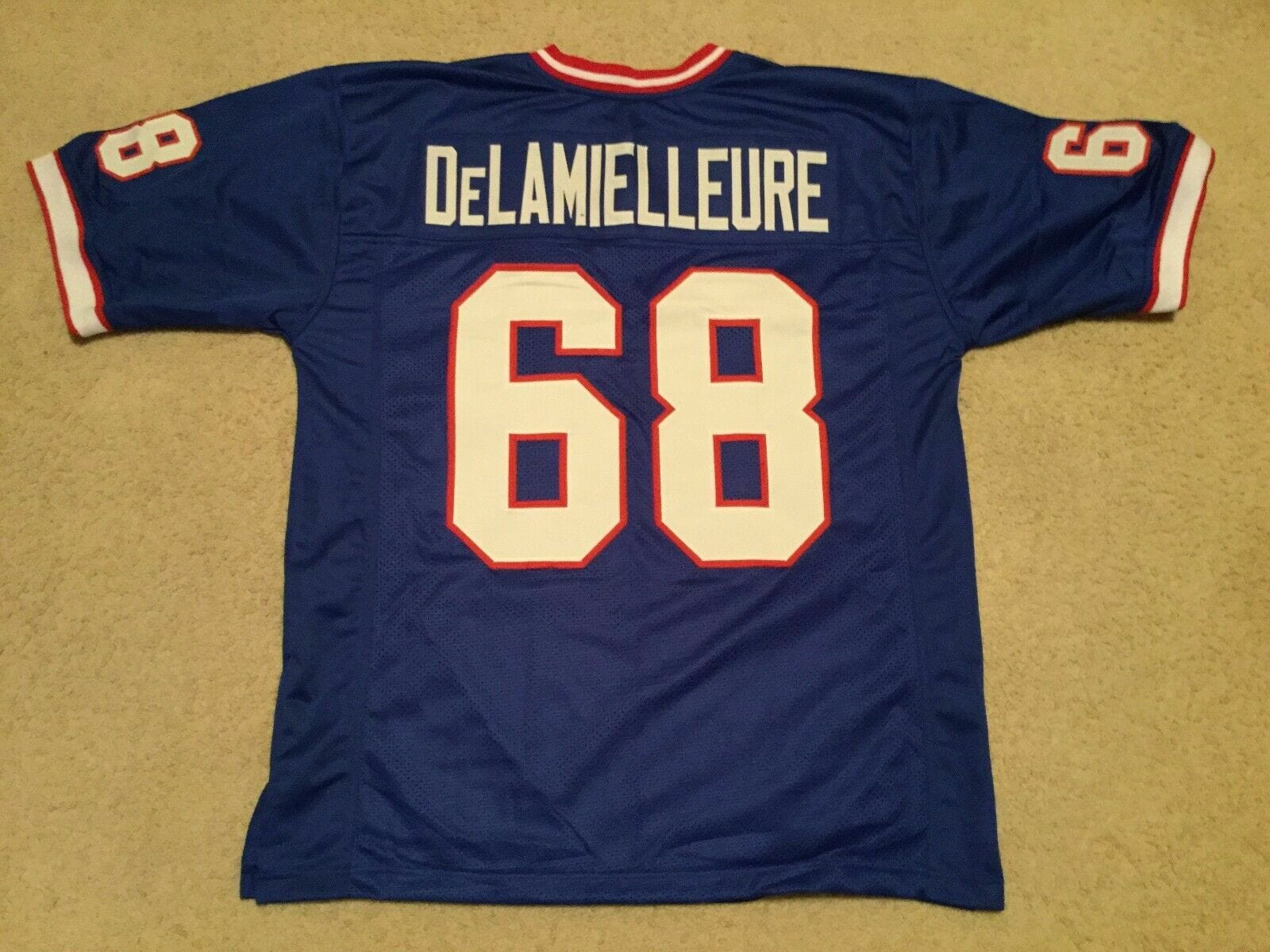 UNSIGNED CUSTOM Sewn Stitched Joe Delamielleure Blue Jersey