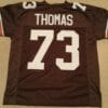 UNSIGNED CUSTOM Sewn Stitched Joe Thomas Old Style Brown Jersey
