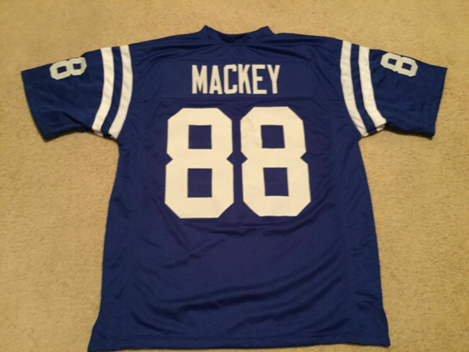 UNSIGNED CUSTOM Sewn Stitched John Mackey Blue Jersey