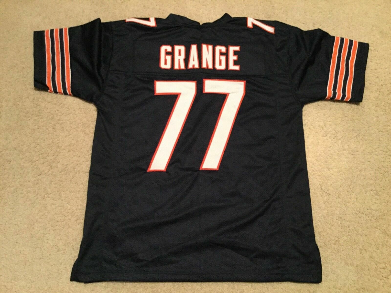 UNSIGNED CUSTOM Sewn Stitched Red Grange Blue Jersey
