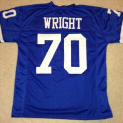 UNSIGNED CUSTOM Sewn Stitched Rayfield Wright Blue Jersey