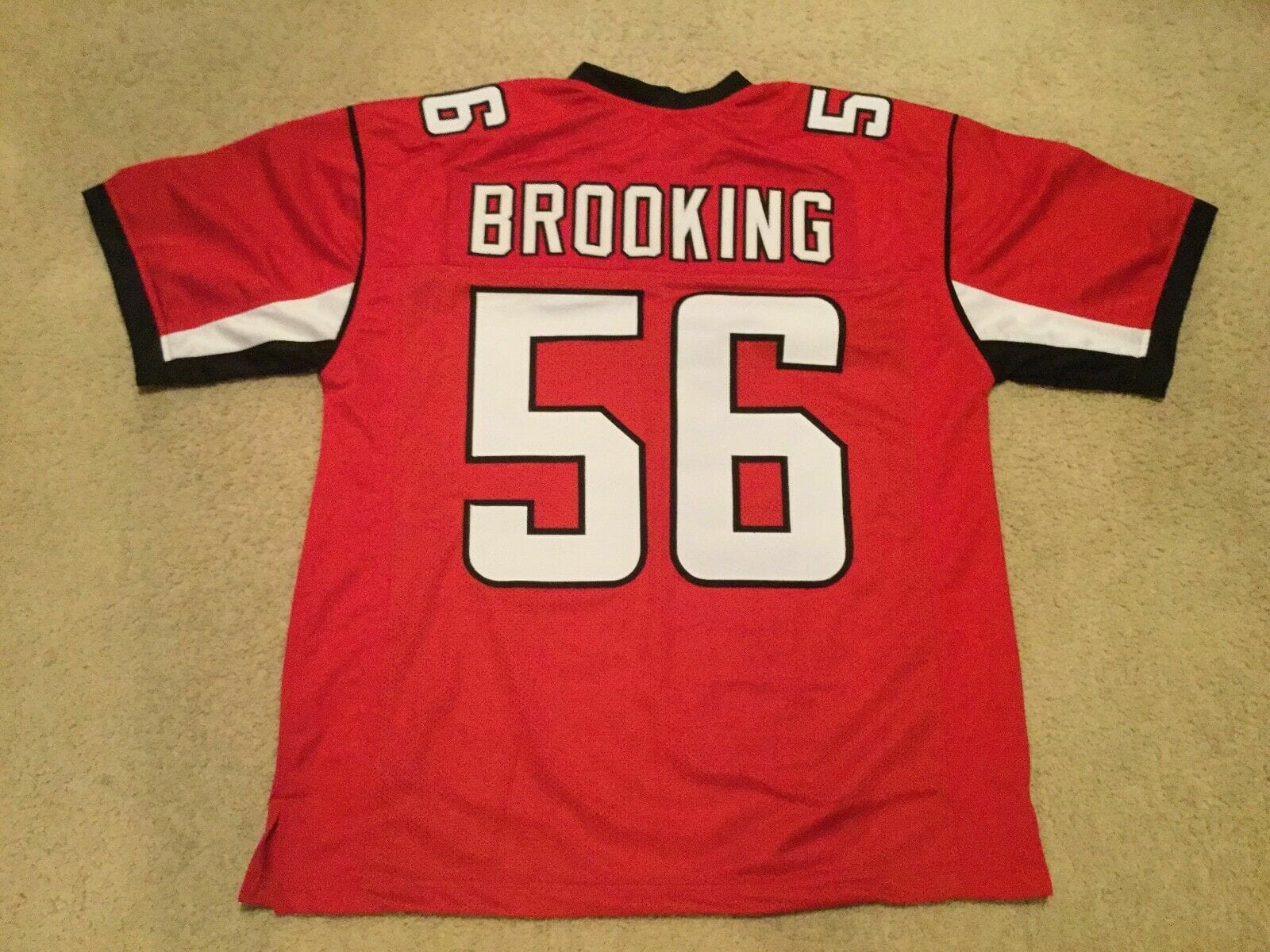 UNSIGNED CUSTOM Sewn Stitched Keith Brooking Red Jersey