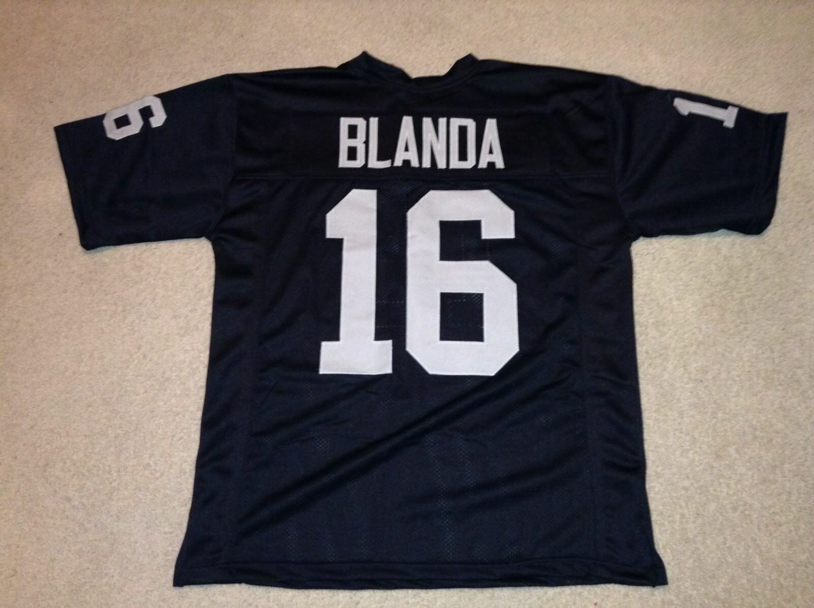 UNSIGNED CUSTOM Sewn Stitched George Blanda Black Jersey