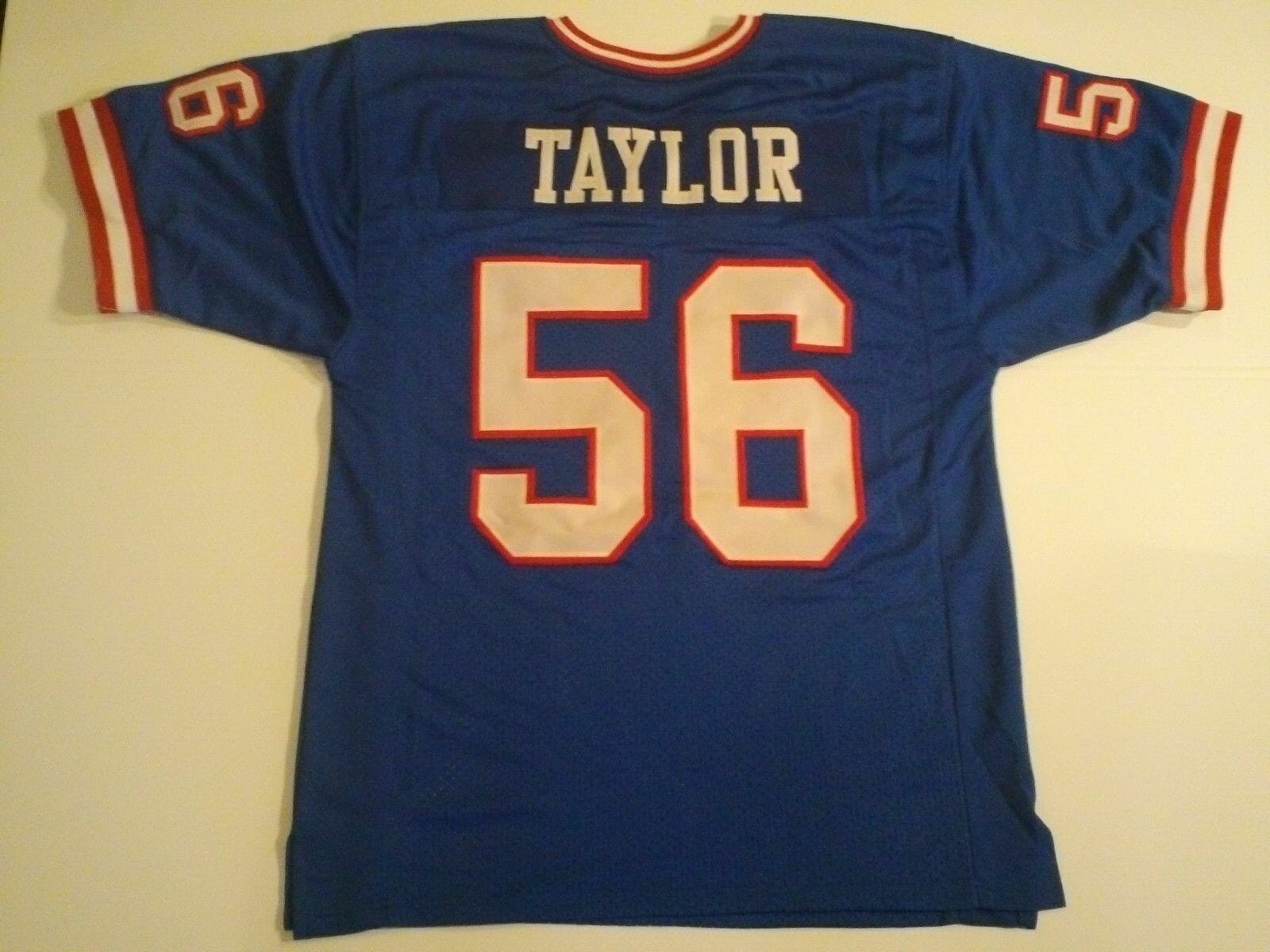 UNSIGNED CUSTOM Sewn Stitched Lawrence Taylor Blue Jersey