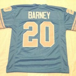 UNSIGNED CUSTOM Sewn Stitched Lem Barney Blue Jersey