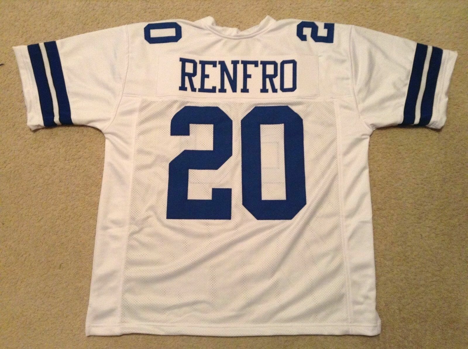 UNSIGNED CUSTOM Sewn Stitched Mel Renfro White Jersey