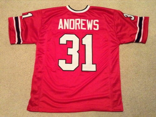 UNSIGNED CUSTOM Sewn Stitched William Andrews Red Jersey