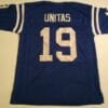 UNSIGNED CUSTOM Sewn Stitched Johnny Unitas Blue Jersey
