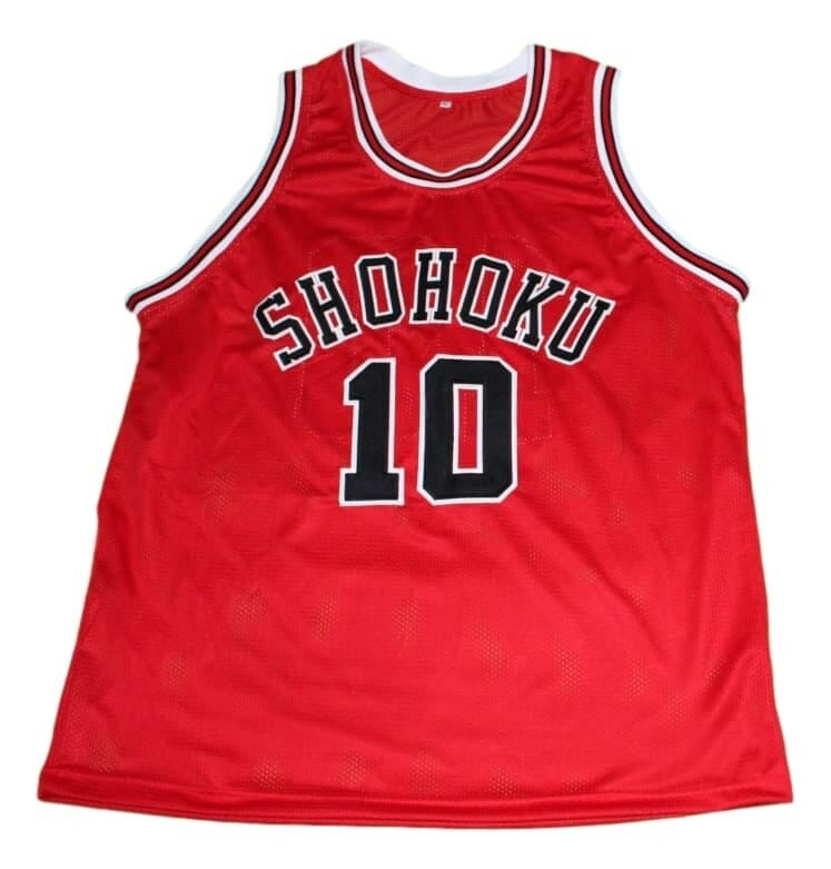Sakuragi Hanamichi #10 Shohoku Slam Dunk Basketball Jersey Red