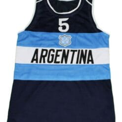 Manu Ginobili #5 Argentina Basketball Jersey Navy Blue