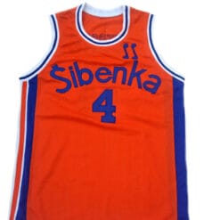 Drazen Petrovic #4 Sibenka Croatia Basketball Jersey Orange