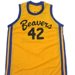 Howard #42 Beavers Teen Wolf Basketball Jersey Yellow