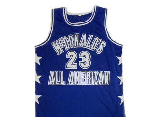 Michael Jordan #23 McDonald's All American Basketball Jersey Blue