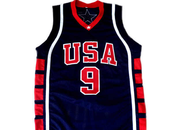 Lebron James #9 Team USA Basketball Jersey Navy Blue