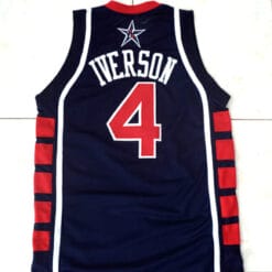 Allen Iverson #4 Team USA Basketball Jersey Navy Blue