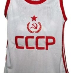 Arvydas Sabonis #11 CCCP Russia Basketball Jersey New Sewn White