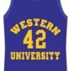 Ricky Roe Western University Basketball Jersey Blue Chips Movie Blue