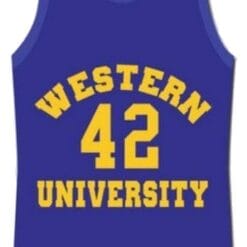 Ricky Roe Western University Basketball Jersey Blue Chips Movie Blue