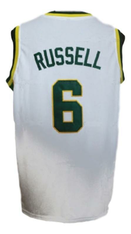 Bill Russell #6 College Basketball Jersey Sewn White