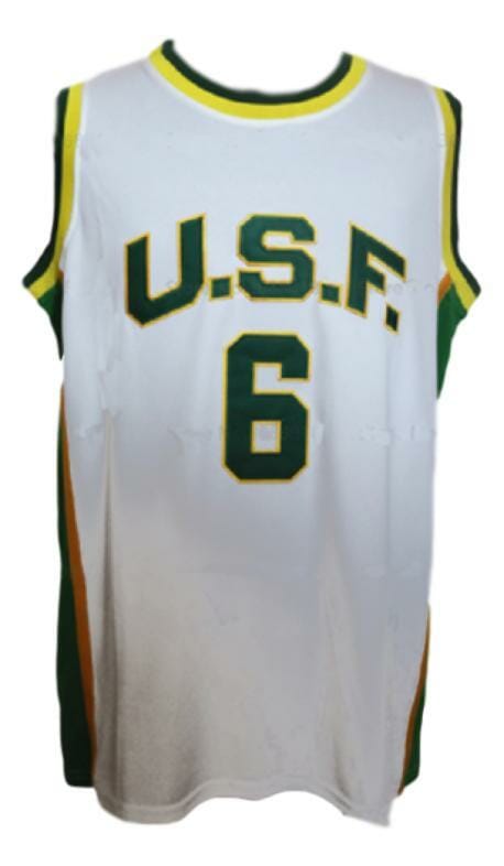 Bill Russell #6 College Basketball Jersey Sewn White