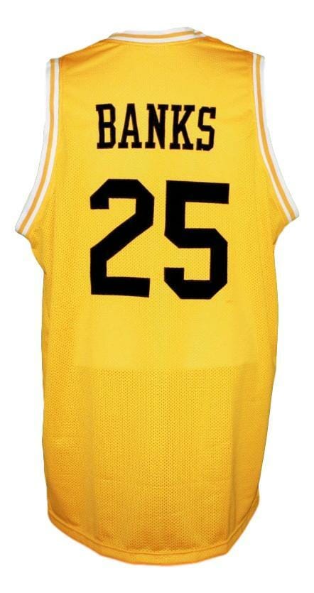 Carlton Banks #25 Bel-Air Academy Basketball Jersey New Sewn Yellow