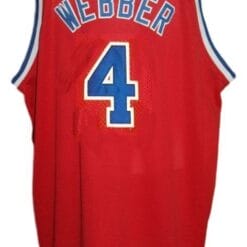 Chris Webber #4 Washington Retro Basketball Jersey Sewn Red