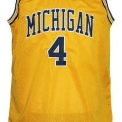 Chris Webber #4 Custom College Basketball Jersey New Sewn Yellow