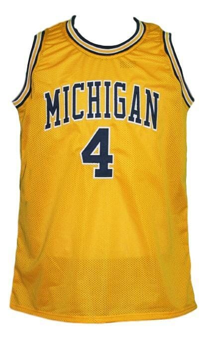 Chris Webber #4 Custom College Basketball Jersey New Sewn Yellow
