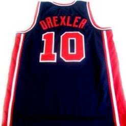 Clyde Drexler #10 Team USA Basketball Jersey Navy Blue