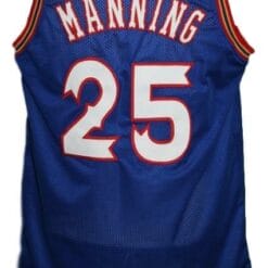 Danny Manning #25 Custom College Basketball Jersey New Sewn Blue