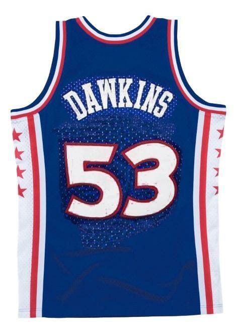 Darryl Dawkins #53 Philadelphia Basketball Jersey Sewn Blue