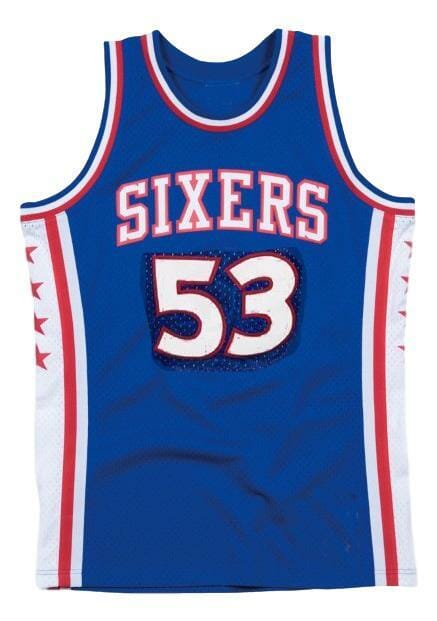 Darryl Dawkins #53 Philadelphia Basketball Jersey Sewn Blue