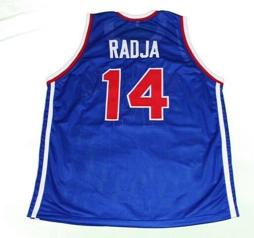 Dino Radja #14 Jugoslavija Yugoslavia Basketball Jersey Blue