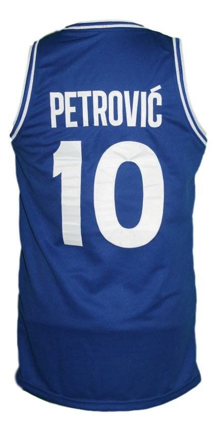 Drazen Petrovic Kronos Puertas Dintel Euro Basketball Jersey Blue
