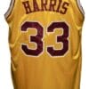 Eric Harris #33 Custom College Basketball Jersey Yellow