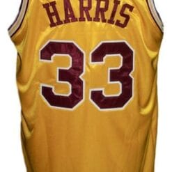 Eric Harris #33 Custom College Basketball Jersey Yellow