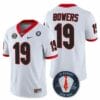 Georgia Bulldogs Brock Bowers #19 Jersey Honoring Vince Dooley Patch White