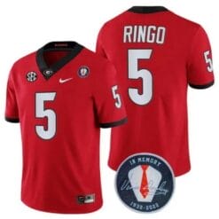 Georgia Bulldogs Kelee Ringo #5 Jersey Honoring Vince Dooley Patch Red