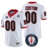 Custom Georgia Bulldogs Jersey Players Honoring Vince Dooley Patch White