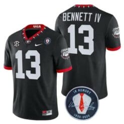 Georgia Bulldogs Stetson Bennett #13 Jersey Honoring Vince Dooley Patch Black