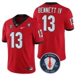 Georgia Bulldogs Stetson Bennett #13 Jersey Honoring Vince Dooley Patch Red